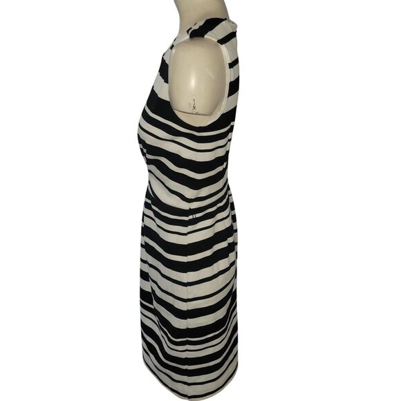 ANN TAYLOR Striped‎ Sleeveless Knee-Length Dress With Back Zipper Closure Womens - Picture 3 of 7